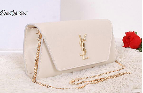 2014 New Saint Laurent Small Betty Bag Calf Leather Y7139 OffWhite